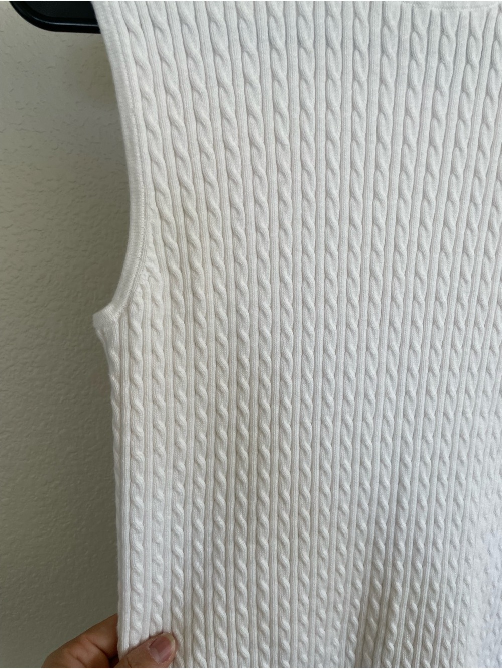 Lauren Ralph Lauren white cable-knit sleeveless turtleneck sweater vest Medium - Picture 2 of 7